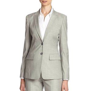 Hugo Boss Juicylana Long Sleeve Single Breasted Wool Blazer Jacket Grey